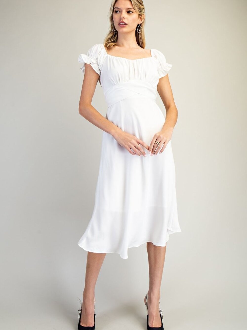 Solid Midi Dress